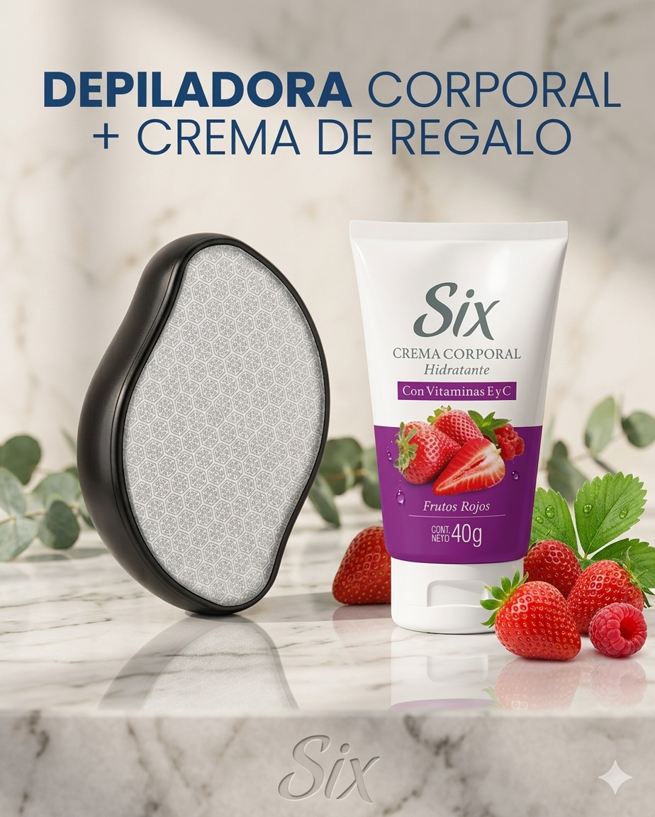 Depiladora Borrador de vello Exfoliante + Crema corporal de REGALO